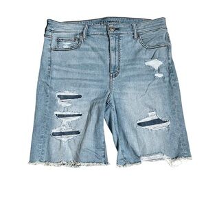 American Eagle Distressed Hi-Rise Skinny Next Level Bermuda Shorts